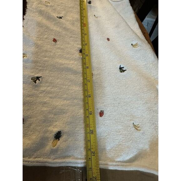 MADEWELL Fresca Sweater Tank Womens Sz S Fruit Embroidered Strawberry Pineapple - Picture 10 of 14